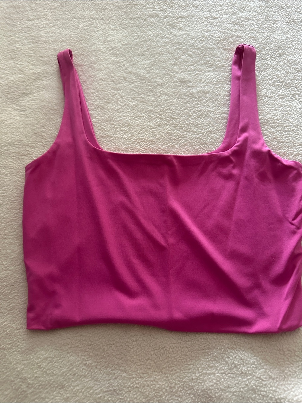 Meshki Pink Square Neck Crop Tank